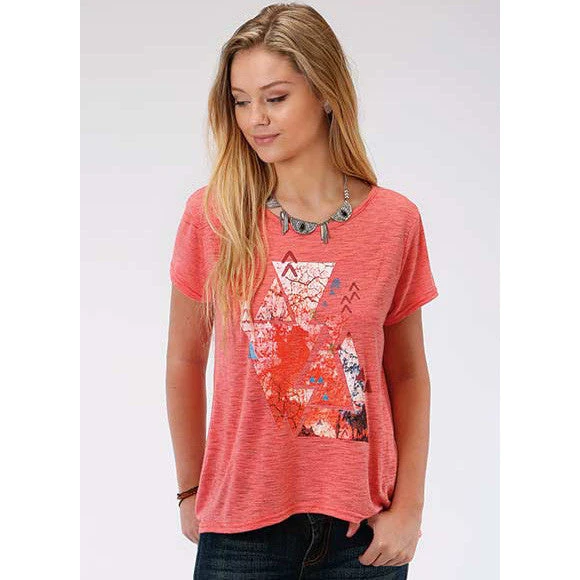 Karman Roper Coral Corral Aztec Loose Scoop Neck Tee 1 Karman Roper Coral Corral Aztec Loose Scoop Neck Tee