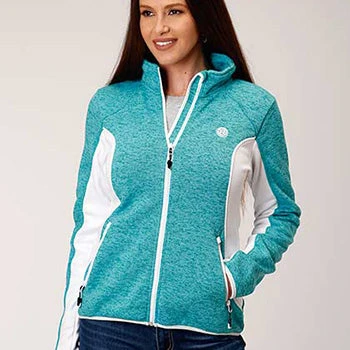 Turquoise/White Fleece Jacket 1 Turquoise/White Fleece Jacket