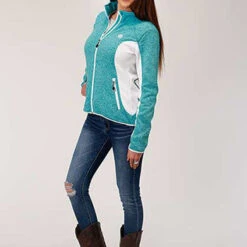 Turquoise/White Fleece Jacket 5 Turquoise/White Fleece Jacket -Columbia Clothing Shop 0309807946150b