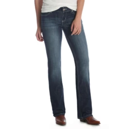 Wrangler Women's Dark Slim Boot Cut Jean -Columbia Clothing Shop 09mwzdofront
