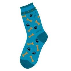 Women's Paw Print And Dog Bone Socks