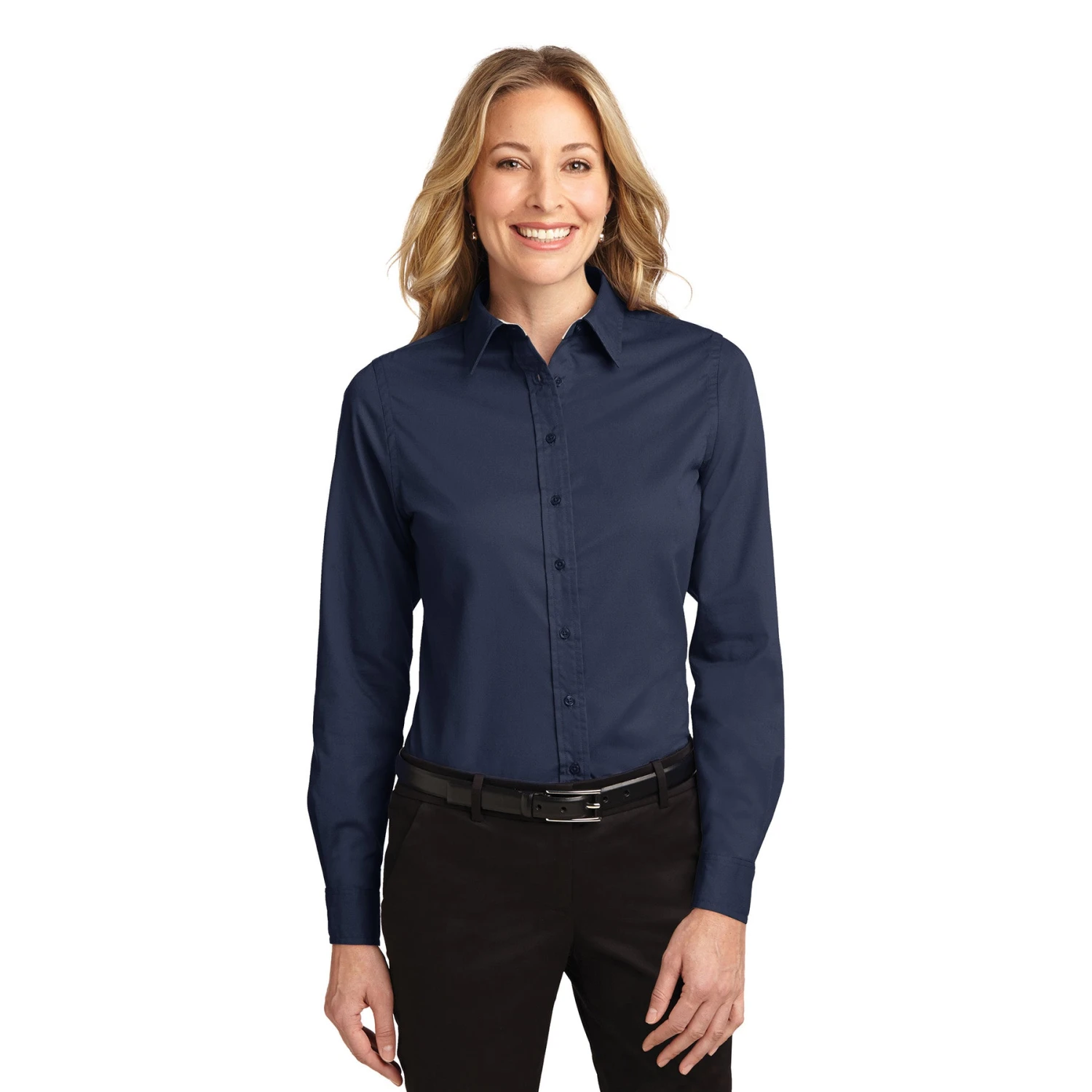Port Authority Women's NAVY Easy Care Long Sleeve Shirt 1 Port Authority Women's NAVY Easy Care Long Sleeve Shirt