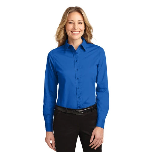 Port Authority Women's STRONG BLUE Easy Care Long Sleeve Shirt 1 Port Authority Women's STRONG BLUE Easy Care Long Sleeve Shirt