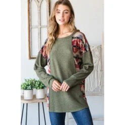 Solid And Aztec Top With Stitch Detail -Columbia Clothing Shop 17190248 25c3a4cf 6334 4ac2 bca2 11da52f55d51 1