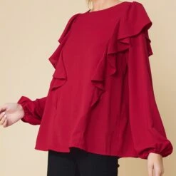 Ruffle Detailed Long Sleeve Top -Columbia Clothing Shop 17273678 1a7c2804 50c1 4257 8d59 7b7a709800fd