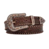 Brown Floral Embossed Ladies Belt