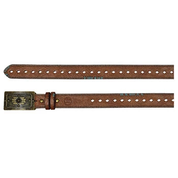 Hooey Brown Turquoise Stitched Belt 1 Hooey Brown Turquoise Stitched Belt
