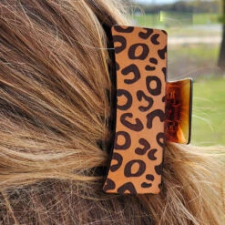 McIntire Saddlery Brown Clip With Leather Leopard