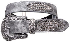 Women's Pewter Oval Rhinestone Belt