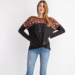Animal Print Knit Long Sleeve