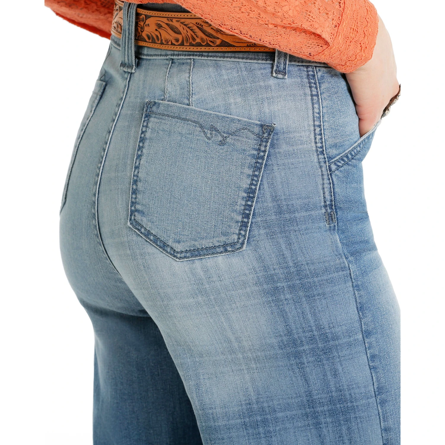 Cinch Women's Wide Leg Light Stone Washed Jeans 3 Cinch Women's Wide Leg Light Stone Washed Jeans - Image 3