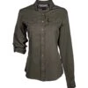 HOOey Ladies Sol Dark Grey Long Sleeve Button Down