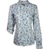 HOOey Ladies Sol White Floral Pattern Long Sleeve Button Down