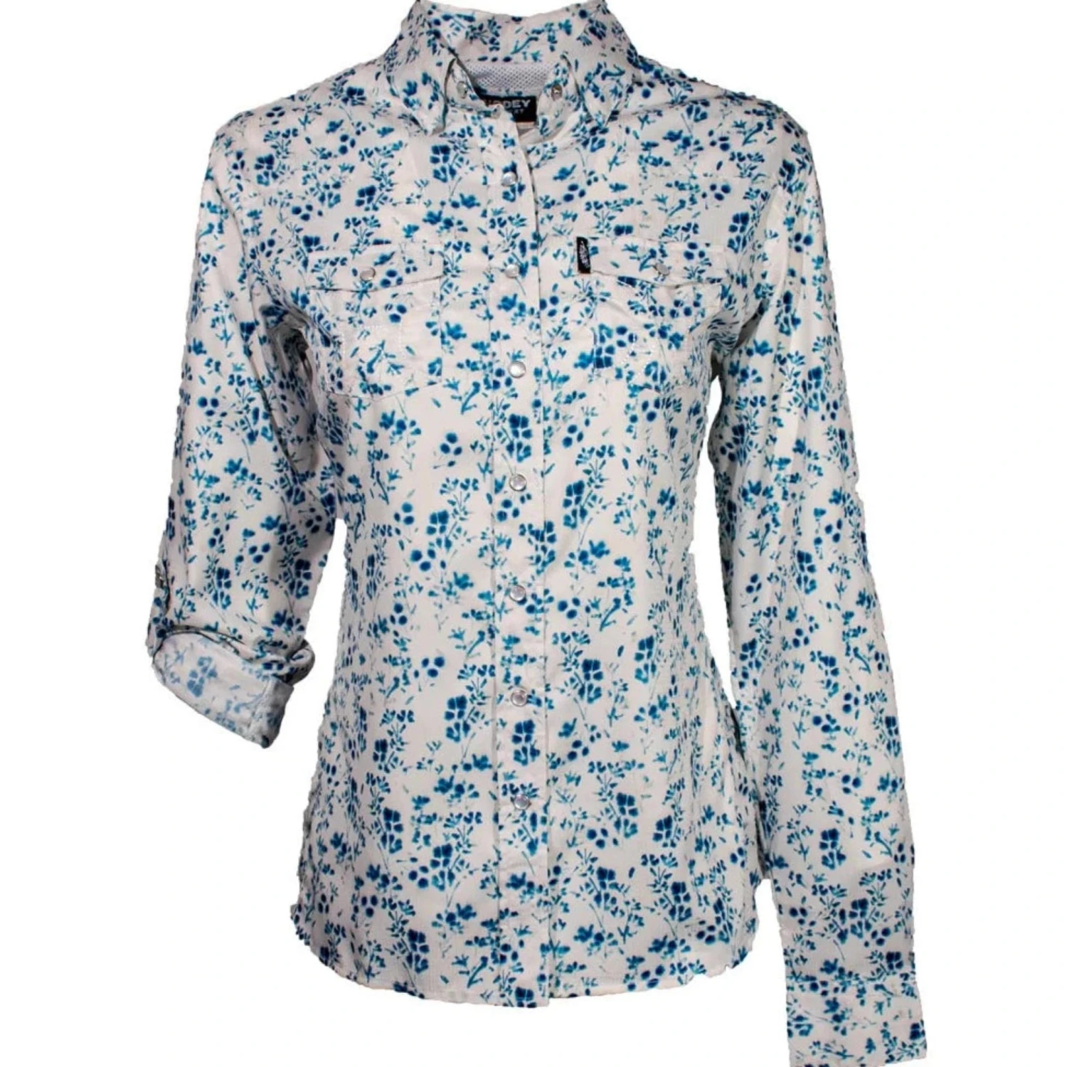 HOOey Ladies Sol White Floral Pattern Long Sleeve Button Down 1 HOOey Ladies Sol White Floral Pattern Long Sleeve Button Down