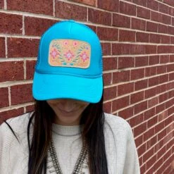 McIntire Saddlery Turquoise Spring Fiesta Foam Cap -Columbia Clothing Shop IMG 5609 8a16152e 539e 4be7 b026 55cf7b207870