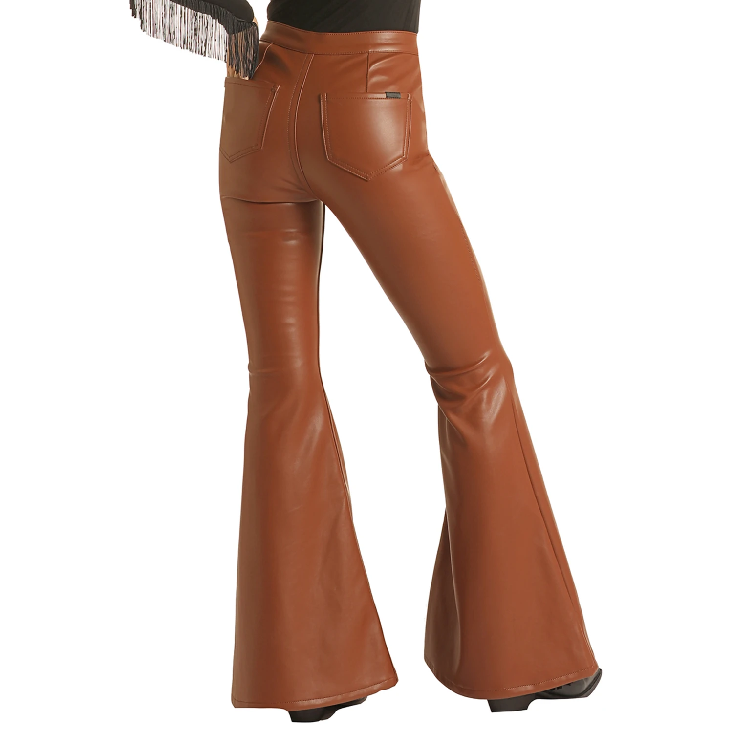 Rock & Roll Brown Pleather Bell Bottom Pants 2 Rock & Roll Brown Pleather Bell Bottom Pants - Image 2