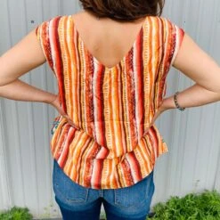 Coral Aztec Striped Short Sleeve -Columbia Clothing Shop T10731e