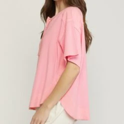 Peach Raw Edge Shirt 7 Peach Raw Edge Shirt -Columbia Clothing Shop T18107b