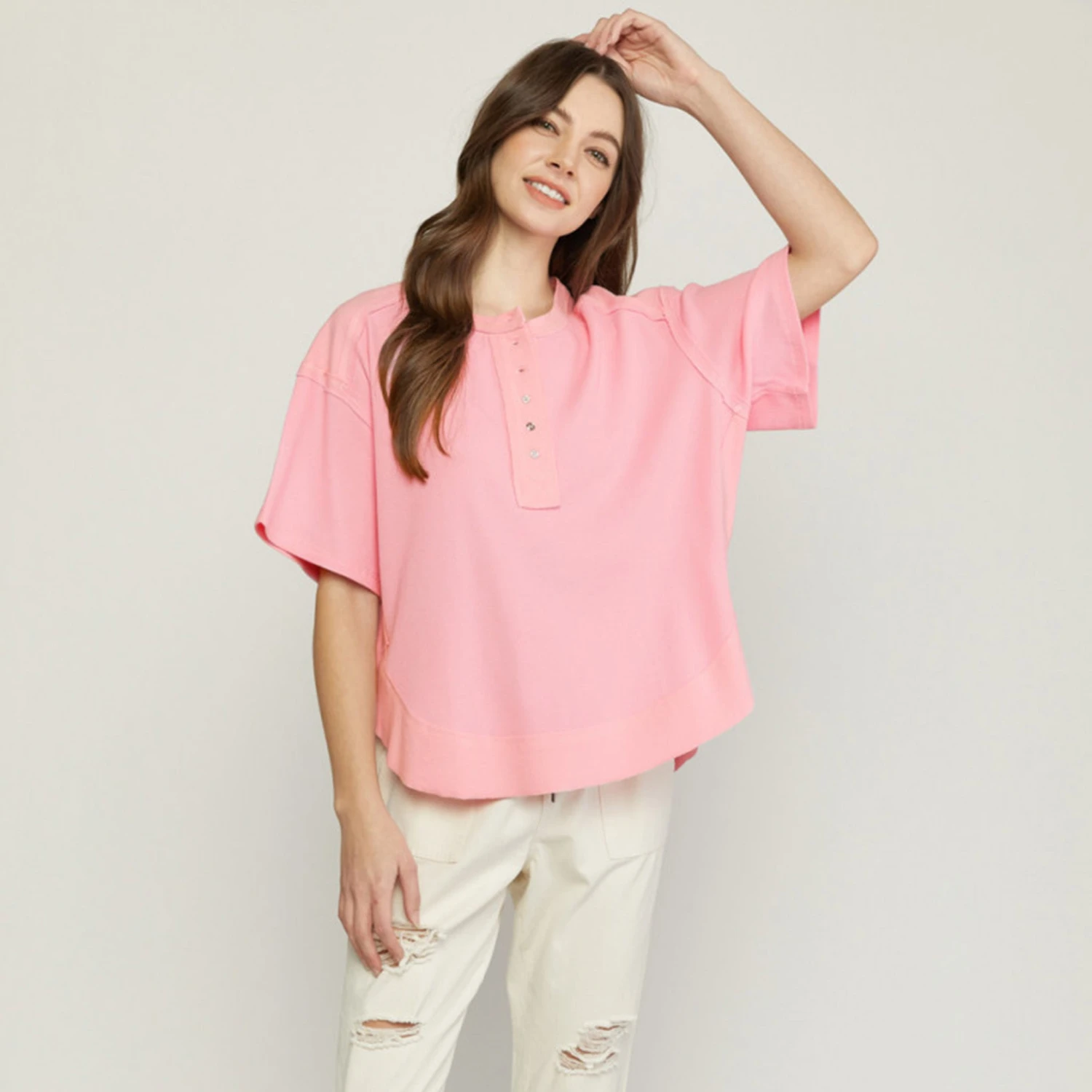 Peach Raw Edge Shirt 1 Peach Raw Edge Shirt