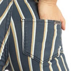 Rock & Roll Cowgirl Navy Striped Bell Bottom Jeans -Columbia Clothing Shop WPB2674 P