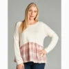 BD Collection Women's Ivory And Red Plaid Ruffle Shirt