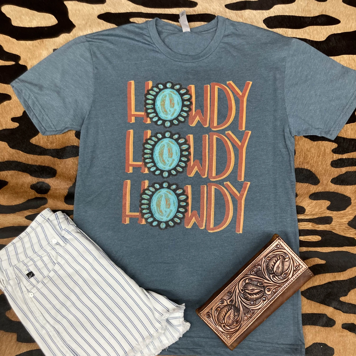 Howdy Turquoise Stone Tee 1 Howdy Turquoise Stone Tee